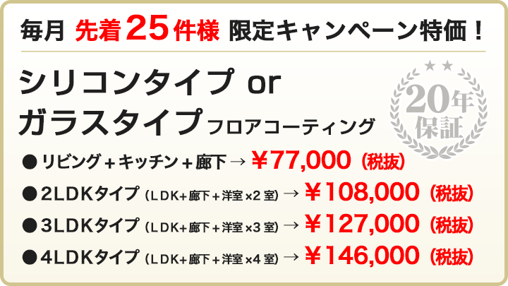 毎月 先着25件様 限定キャンペーン特価!