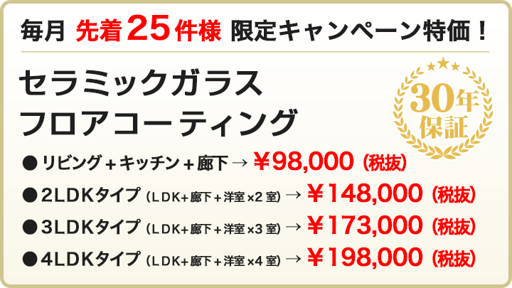毎月 先着25件様 限定キャンペーン特価!