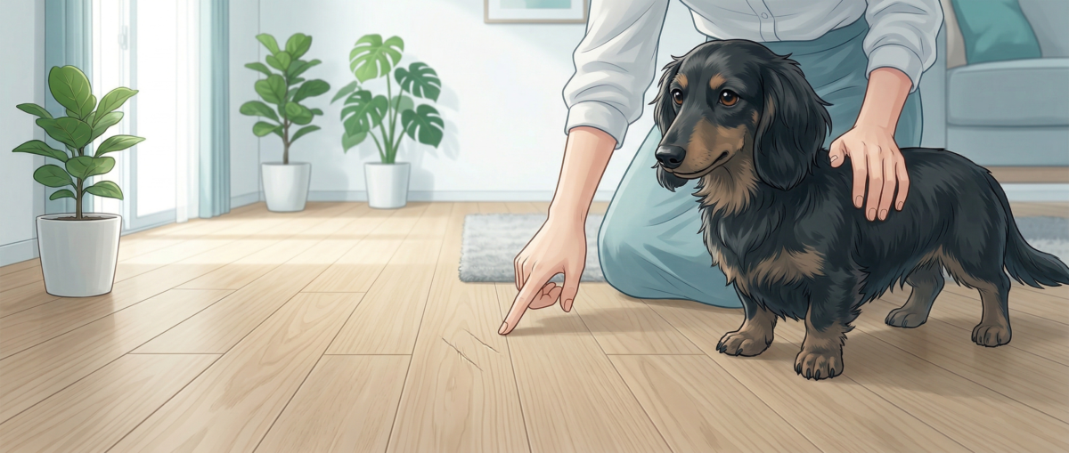 ワンニャンすべらんコーティングのマット仕上げ施工後フローリング