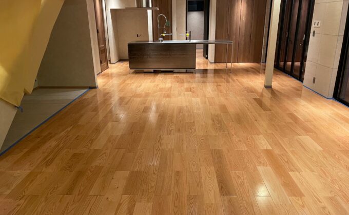 【施工後】神奈川県逗子市 ご新築戸建て Ｍ様邸 ワンニャンすべらんフロアコーティング施工事例 ワンニャンすべらんフロアコーティング施工済み