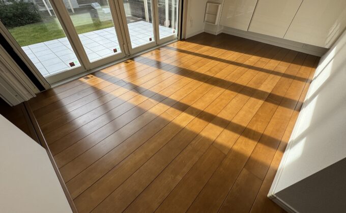 【施工前】東京都足立区 ご新築戸建て Ｈ様邸 ワンニャンすべらんフロアコーティング施工事例 施工前の状態