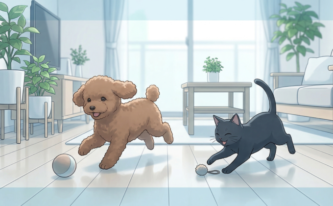 埼玉ペット用フロアコーティング滑り止め施工のイメージ