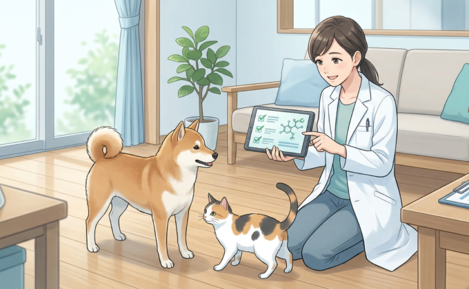 ペット専用フロアコーティングVOC13物質試験結果と安全性確認のイメージ