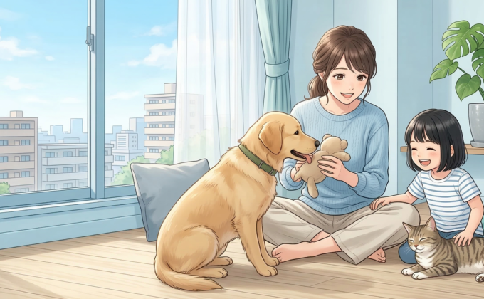 東京のペット家庭向けフローリング滑り止めフロアコーティングのイメージ