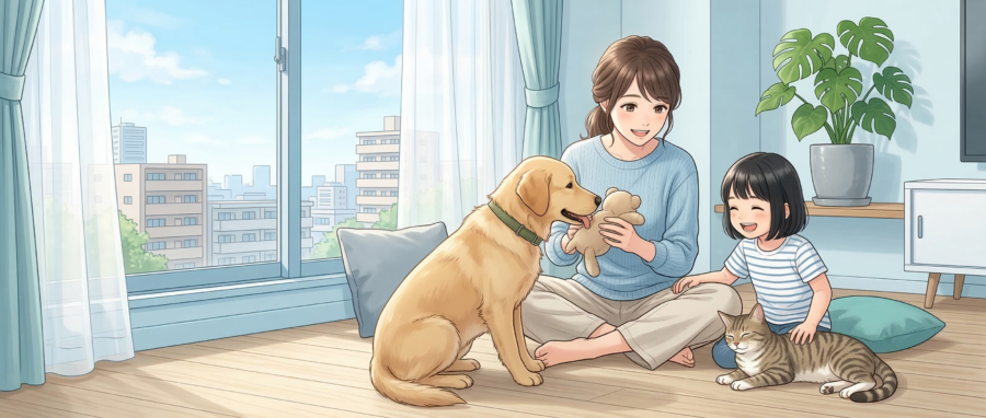 東京のペット家庭向けフローリング滑り止めフロアコーティングのイメージ