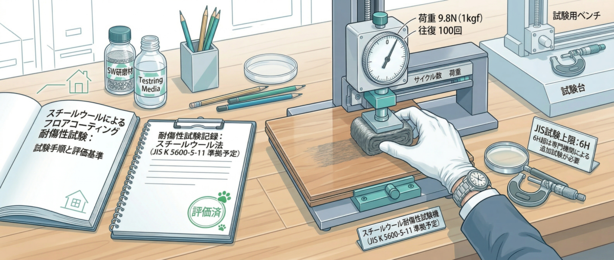 JIS K5600-5-9耐摩耗性試験と鉛筆硬度試験の概要
