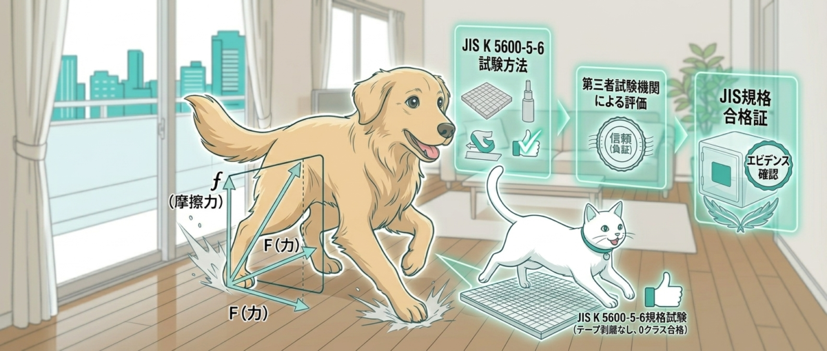 JIS K 5600-5-6第三者試験機関による付着性評価試験報告書イメージ