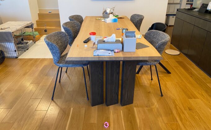 【施工前】茨城県取手市 ご入居中戸建て Ｋ様邸 ワンニャンすべらんフロアコーティング施工事例 施工前の状態