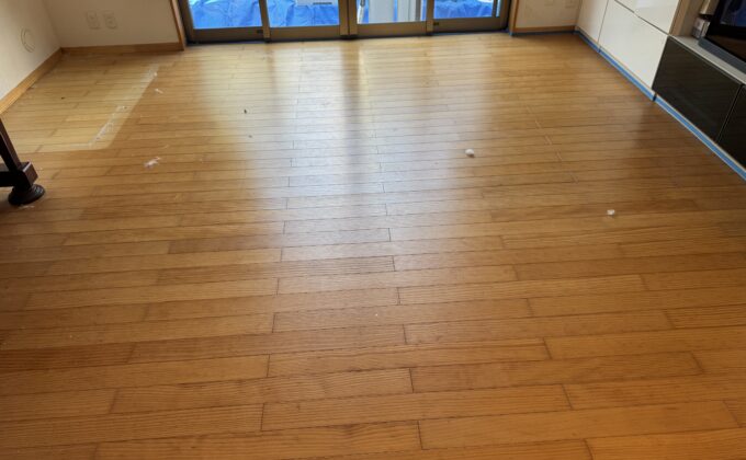 【施工前】東京都港区 ご入居中戸建て Ｋ様邸 ワンニャンすべらんフロアコーティング施工事例 施工前の状態