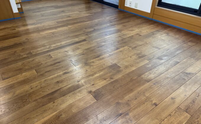 【施工前】神奈川県横浜市 ご入居中戸建て Ｍ様邸 ワンニャンすべらんフロアコーティング施工事例 施工前の状態