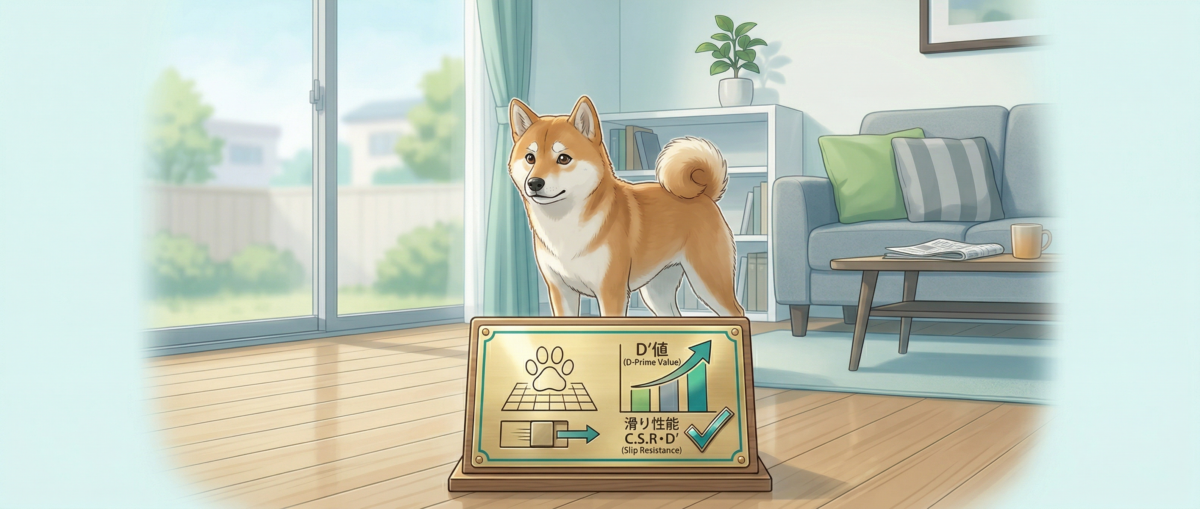 犬専用滑り性能指標C.S.R・D'値の適正範囲を示す数値グラフイメージ