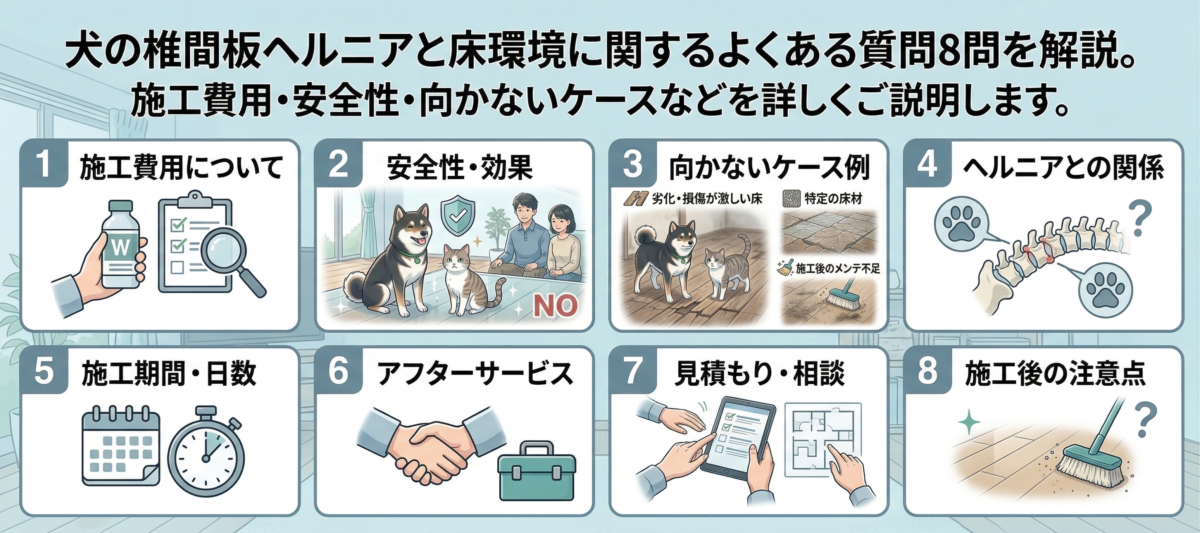 犬の椎間板ヘルニアとフロアコーティングのよくある質問イメージ
