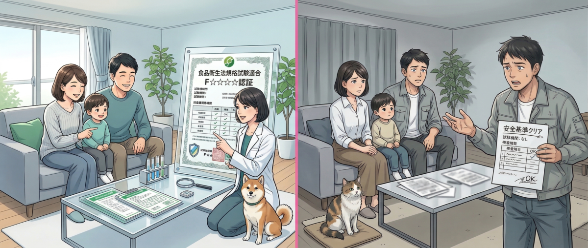 フロアコーティング業者の試験成績書有無を確認するチェックイメージ