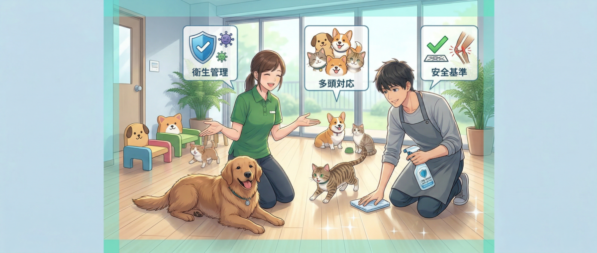 動物病院やトリミングサロンの床が抱える衛生・多頭・安全の課題