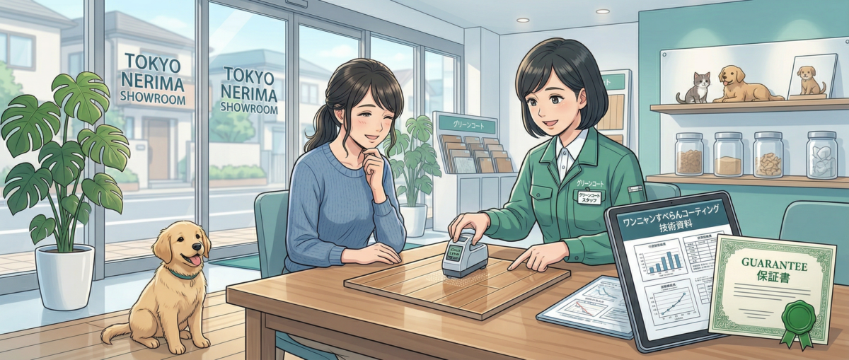 ワンニャンすべらんコーティングのJIS試験・SIAA・F☆☆☆☆認証と保証30年