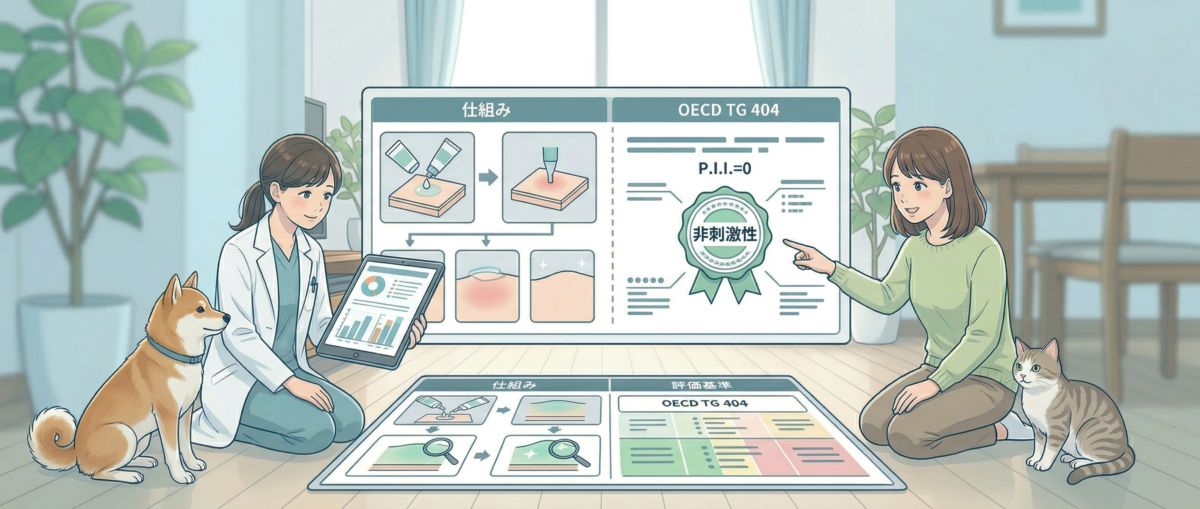 ワンニャンすべらんコーティングP.I.I.=0無刺激物の第三者試験結果