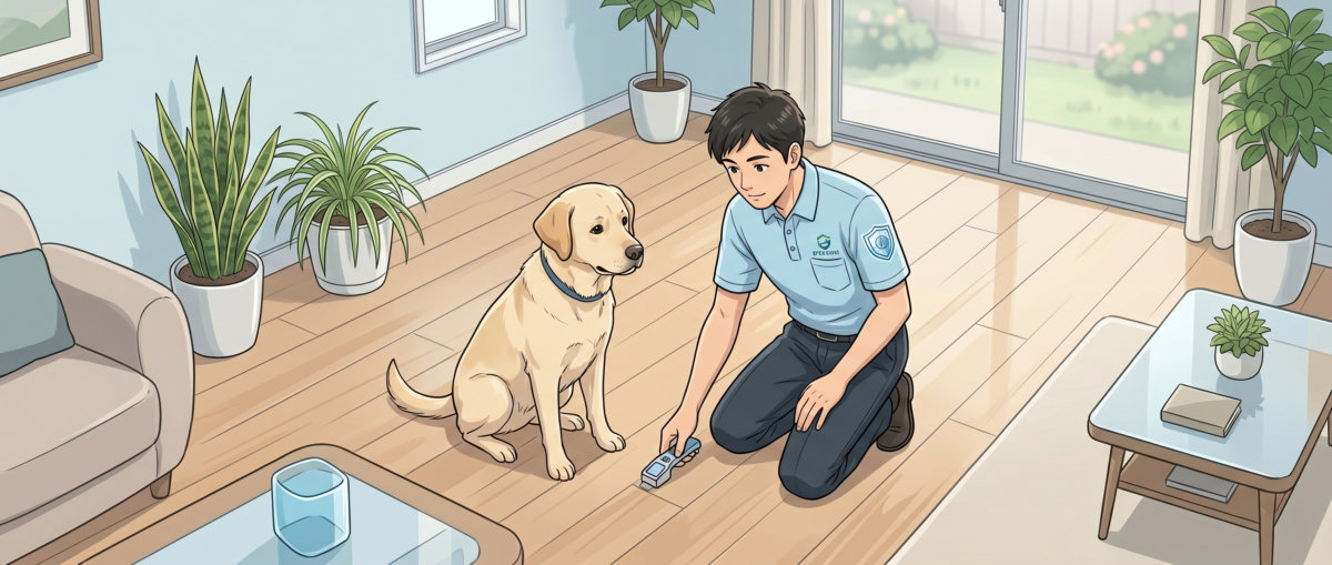 フロアコーティングが向かない床材と施工可否を確認する現地調査のイメージ