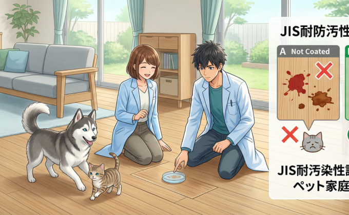 ペット用フロアコーティング耐防汚性評価試験JIS規格解説