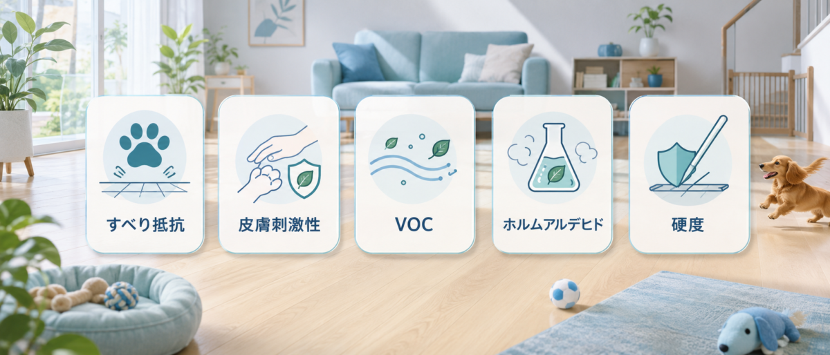 すべり試験や安全性試験の項目を示した図